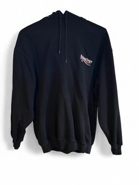 Balenciaga FW 2017 printed Bernie logo hoodie black pullover cotton EUC Denma S